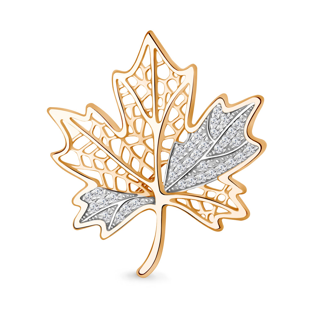 Брошь Аквамарин - Серебро 925, Фианит (арт. 77501А.6)