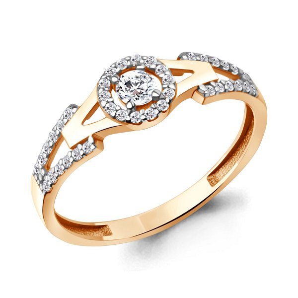 Кольцо Аквамарин - Золото 375, Фианит (арт. 600574А.8)