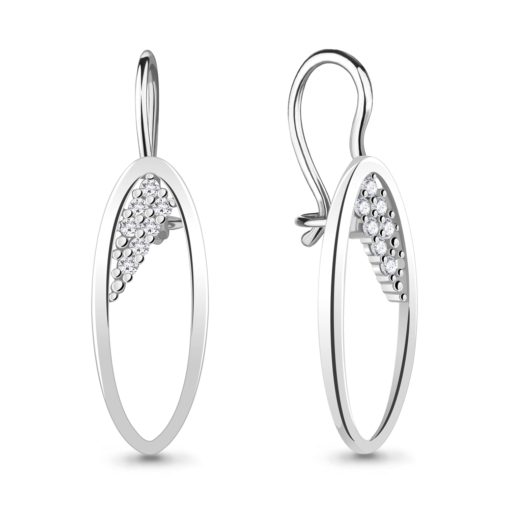 Серьги Аквамарин - Серебро 925, Фианит (арт. 48760А.5)