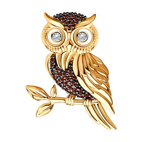 Брошь SOKOLOV - Серебро 925, Фианит (арт. 93040024)