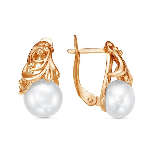 Серьги Красная пресня - Серебро 925, Жемчуг культивированный (арт. 33313029)