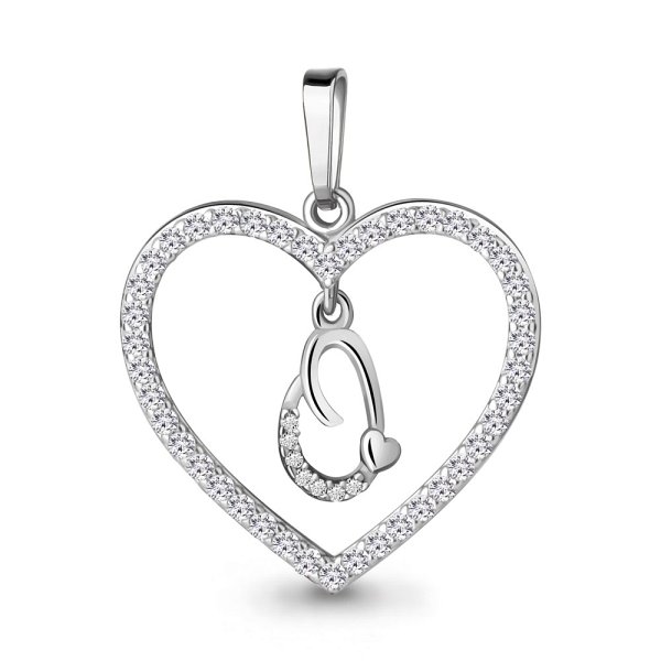 Подвеска Аквамарин - Серебро 925, Фианит (арт. 24695А.5)