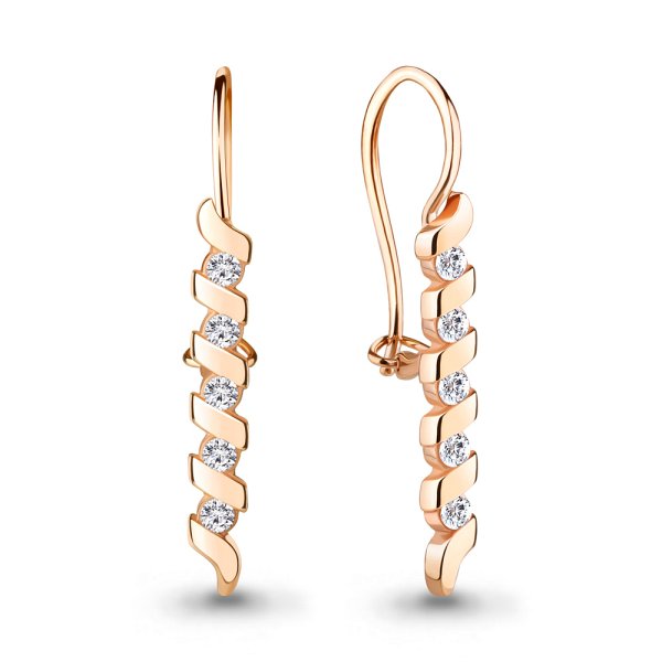 Серьги Аквамарин - Серебро 925, Фианит (арт. 48954А.6)