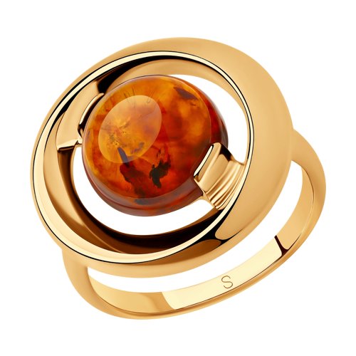 Кольцо SOKOLOV - Серебро 925, Янтарь пресс. (арт. 83010057)