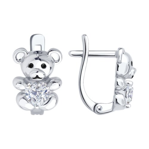 Серьги Diamant - Серебро 925, Фианит, Эмаль (арт. 94-120-02321-1)