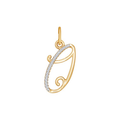 Подвеска SOKOLOV - Золото 585, Фианит (арт. 034537)