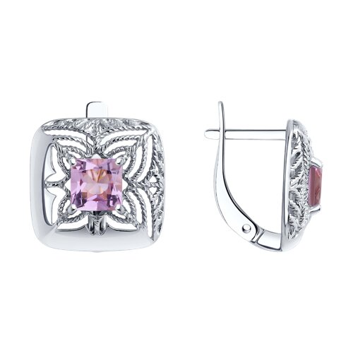 Серьги Diamant - Серебро 925, Аметист (арт. 94-320-01894-1)