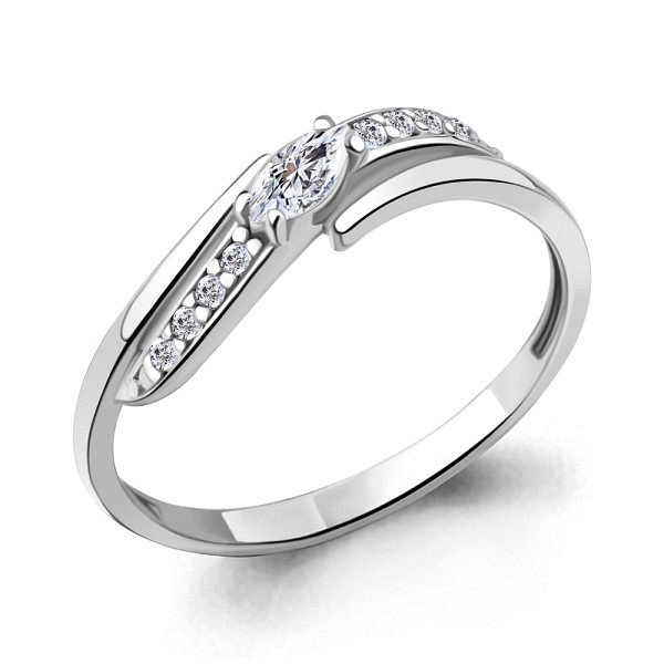 Кольцо Аквамарин - Серебро 925, Фианит (арт. 67146А.5)