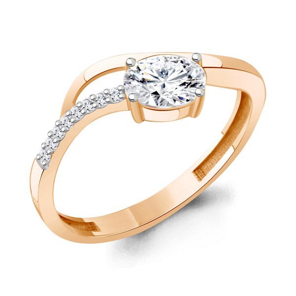 Кольцо Аквамарин - Золото 375, Фианит (арт. 600597А.8)