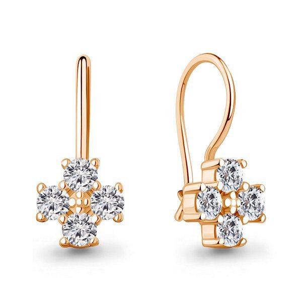 Серьги Аквамарин - Серебро 925, Фианит (арт. 400993А.6)