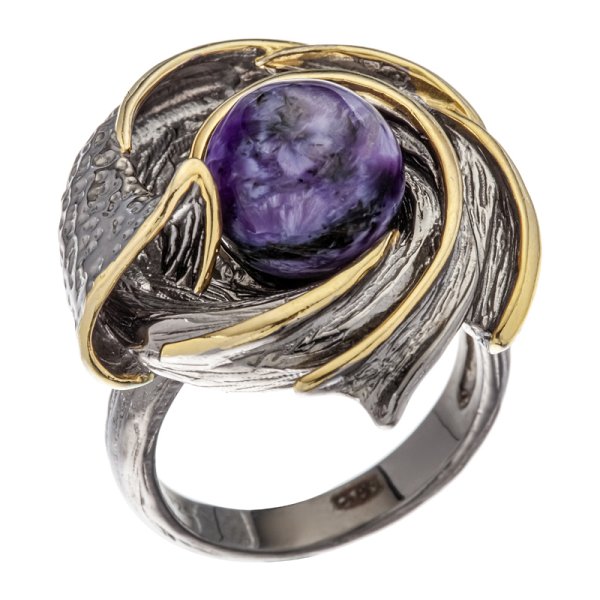 Кольцо Мастер Клио - Серебро 925, Чароит (арт. 36К154265)