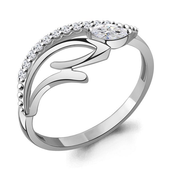 Кольцо Аквамарин - Серебро 925, Фианит (арт. 67859А.5)