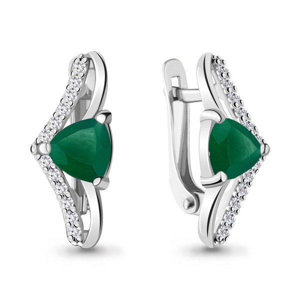 Серьги Аквамарин - Серебро 925, Агат, Фианит (арт. 4748209А.5)