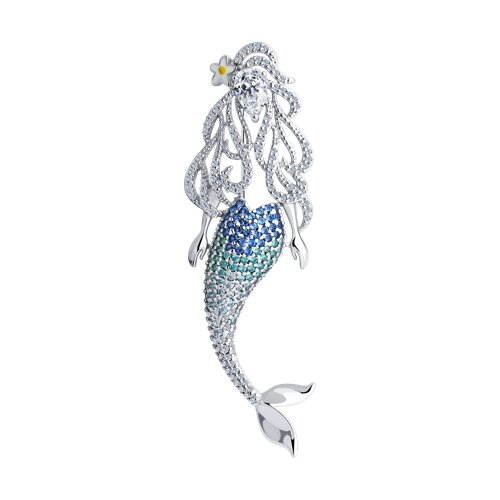 Брошь SOKOLOV - Серебро 925, Фианит (арт. 94040317)