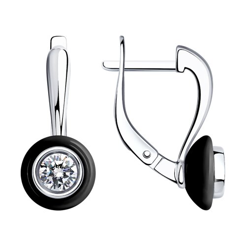 Серьги SOKOLOV - Серебро 925, Керамика, Фианит (арт. 94025735)