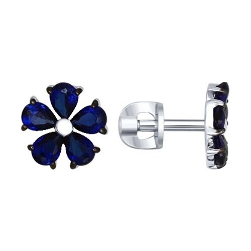 Серьги SOKOLOV - Серебро 925, Синтетический сапфир (арт. 88020033)