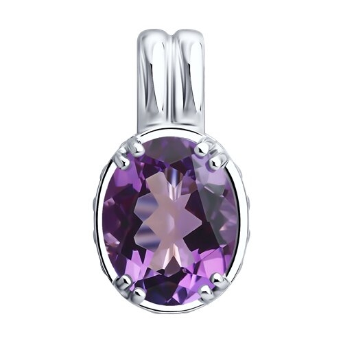 Подвеска SOKOLOV - Серебро 925, Аметист, Фианит (арт. 92030855)