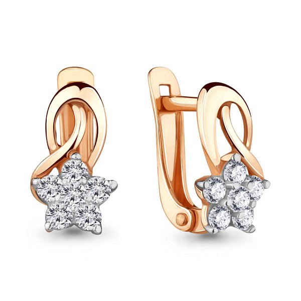 Серьги Аквамарин - Серебро 925, Фианит (арт. 45376А.6)