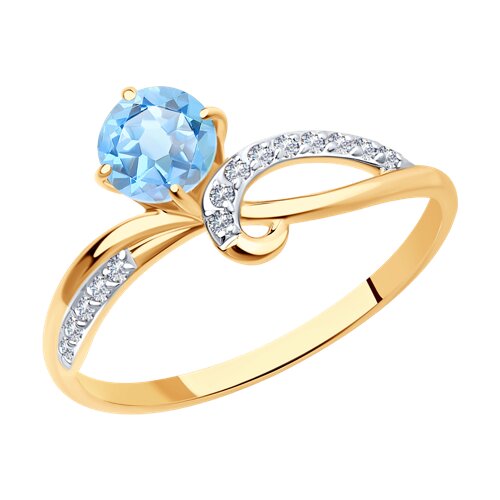 Кольцо Diamant - Золото 585, Топаз, Фианит (арт. 51-310-01503-1)