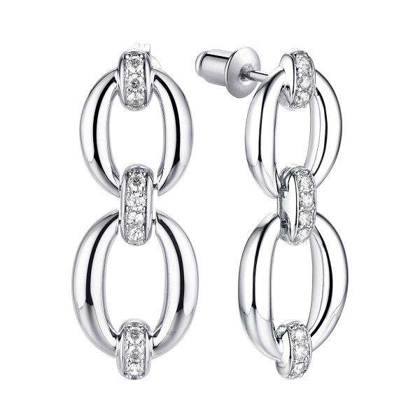 Серьги FRESH - Серебро 925, Фианит (арт. CZ-E03146-X-W-X-X-W)