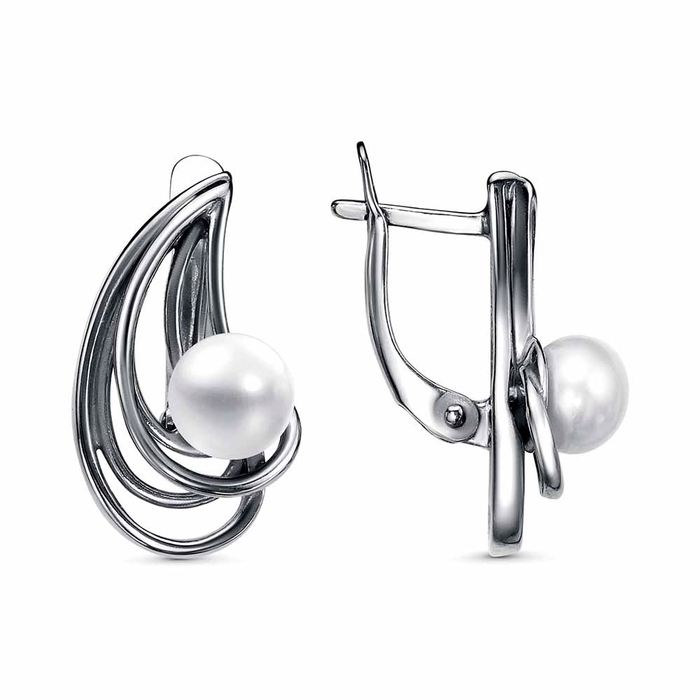 Серьги Красная пресня - Серебро 925, Жемчуг культивированный (арт. 33315436)