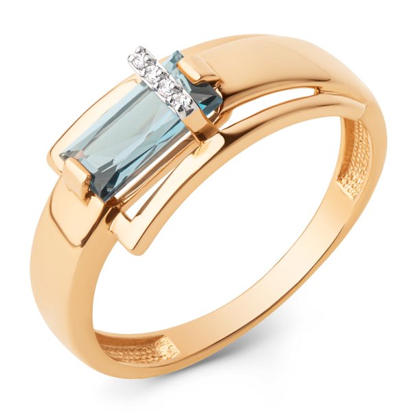 Кольцо ЮФ Династия - Золото 375, Топаз, Фианит (арт. 025741-5302)
