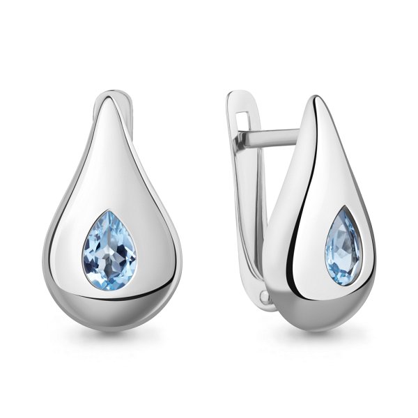 Серьги Аквамарин - Серебро 925, Топаз (арт. 45020305.5)