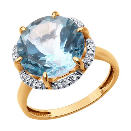 Кольцо Diamant - Золото 585, Топаз, Фианит (арт. 51-310-02162-1)
