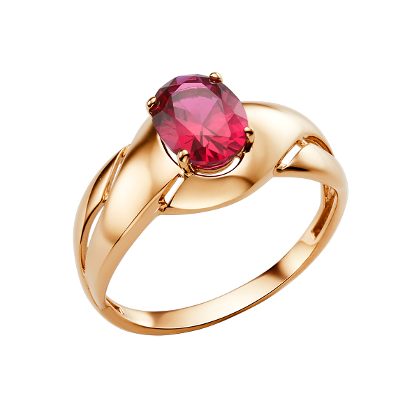 Кольцо ЮФ Династия - Золото 375, Синтетический рубин (арт. 009441-5450)