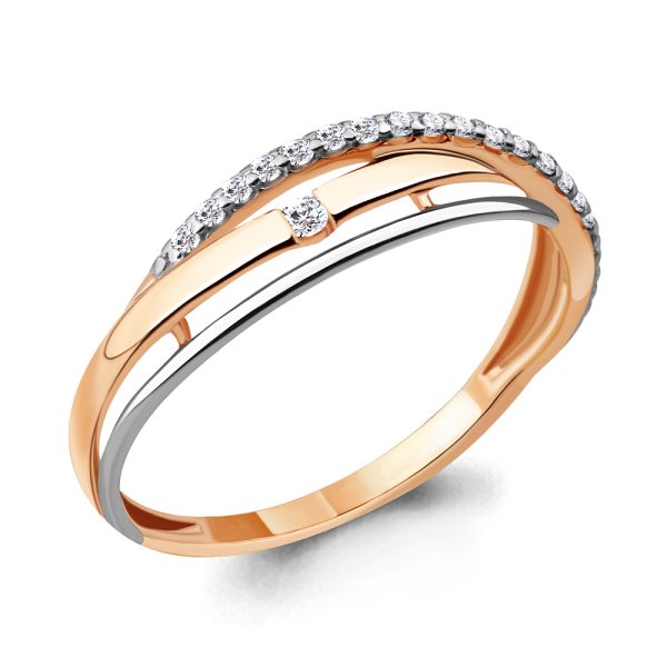 Кольцо Аквамарин - Золото 375, Фианит (арт. 64375А.8)