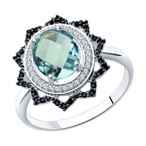 Кольцо SOKOLOV - Серебро 925, Синтетический кварц , Фианит (арт. 92011278)