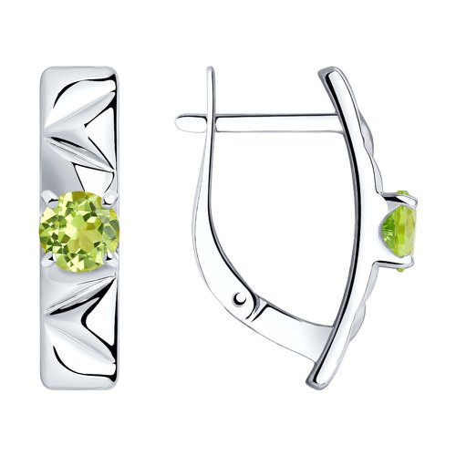 Серьги Diamant - Серебро 925, Хризолит (арт. 94-320-00793-2)