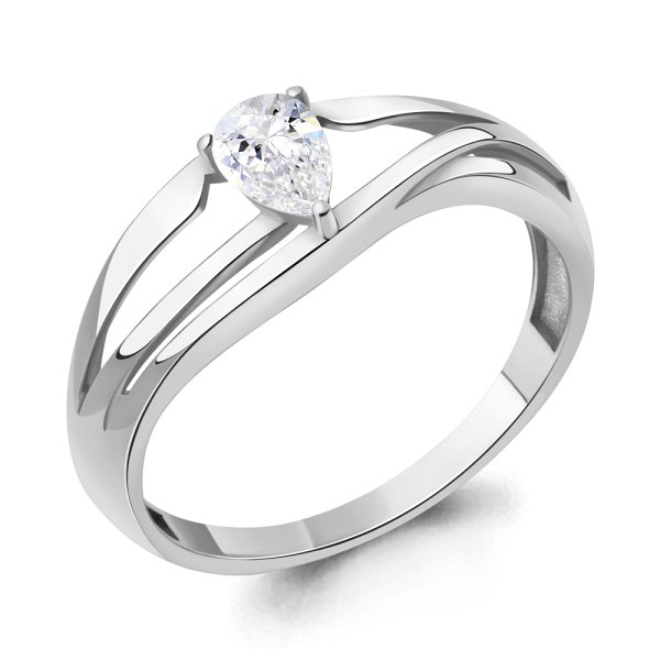 Кольцо Аквамарин - Серебро 925, Фианит (арт. 67382.5)