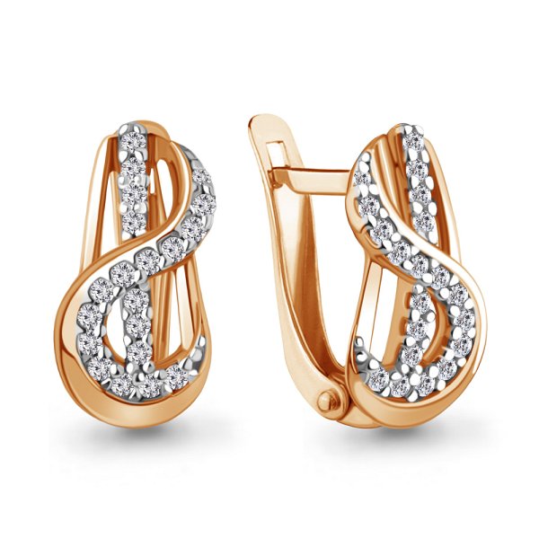 Серьги Аквамарин - Золото 375, Фианит (арт. 42992А.8)