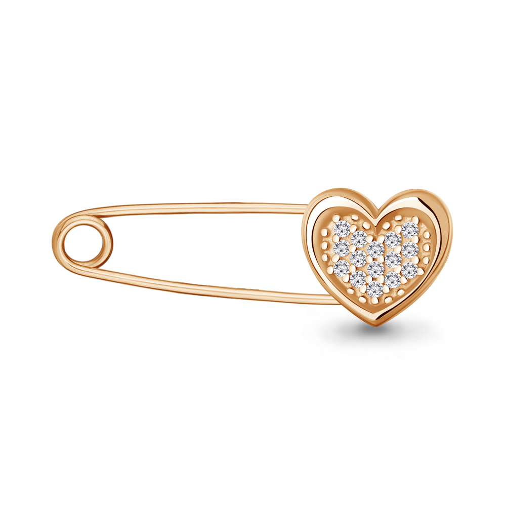 Булавка Аквамарин - Серебро 925, Фианит (арт. 77508А.6)