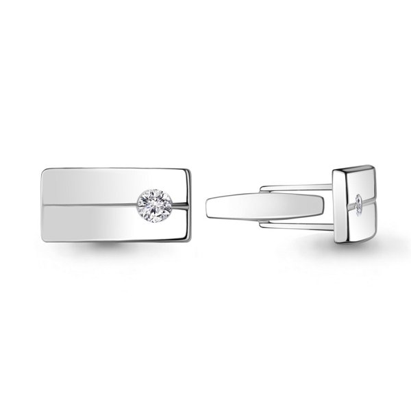 Запонки Аквамарин - Серебро 925, Фианит (арт. 72820.5)