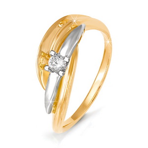 Кольцо Дельта - Золото 585, Бриллиант (арт. БР110024)