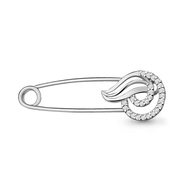 Булавка Аквамарин - Серебро 925, Фианит (арт. 71517А.5)