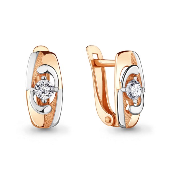 Серьги Аквамарин - Золото 585, Фианит (арт. 46861.1)