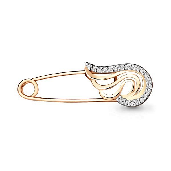 Булавка Аквамарин - Серебро 925, Фианит (арт. 71518А.6)