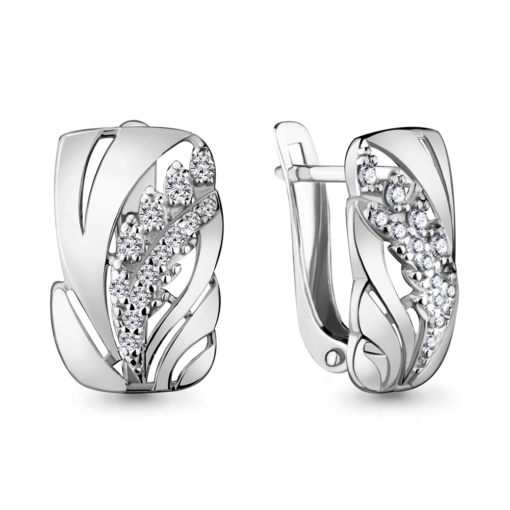 Серьги Аквамарин - Серебро 925, Фианит (арт. 45772А.5)