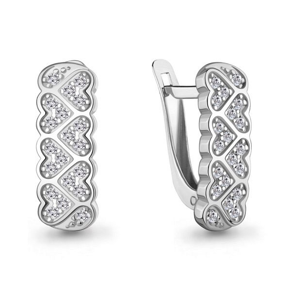 Серьги Аквамарин - Серебро 925, Фианит (арт. 400856А.5)