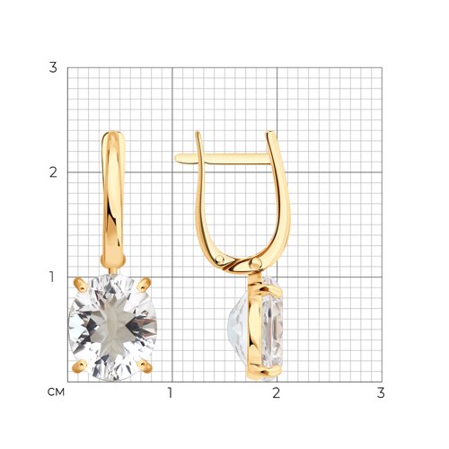 Серьги SOKOLOV - Золото 585, Горный хрусталь (арт. 729448)