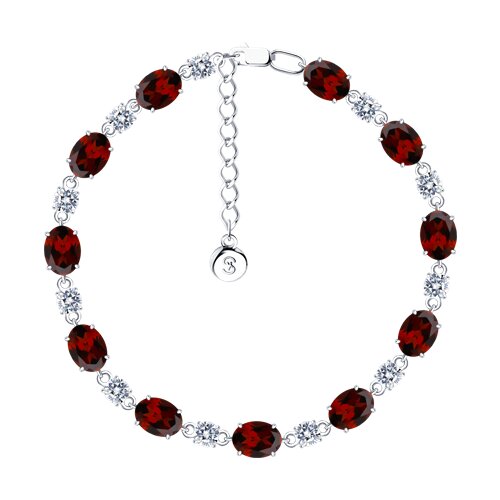 Браслет SOKOLOV - Серебро 925, Гранат, Фианит (арт. 92050151)