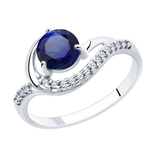 Кольцо Diamant - Серебро 925, Синтетический сапфир , Фианит (арт. 94-310-00413-1)