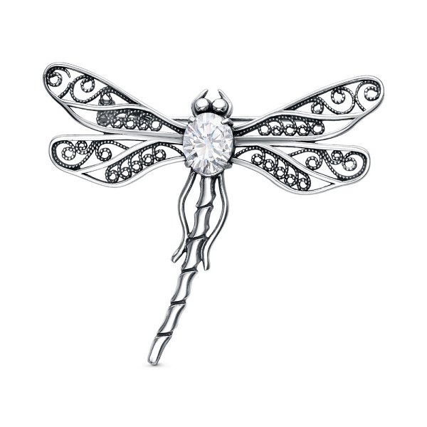 Брошь Красная пресня - Серебро 925, Фианит (арт. 13816650)