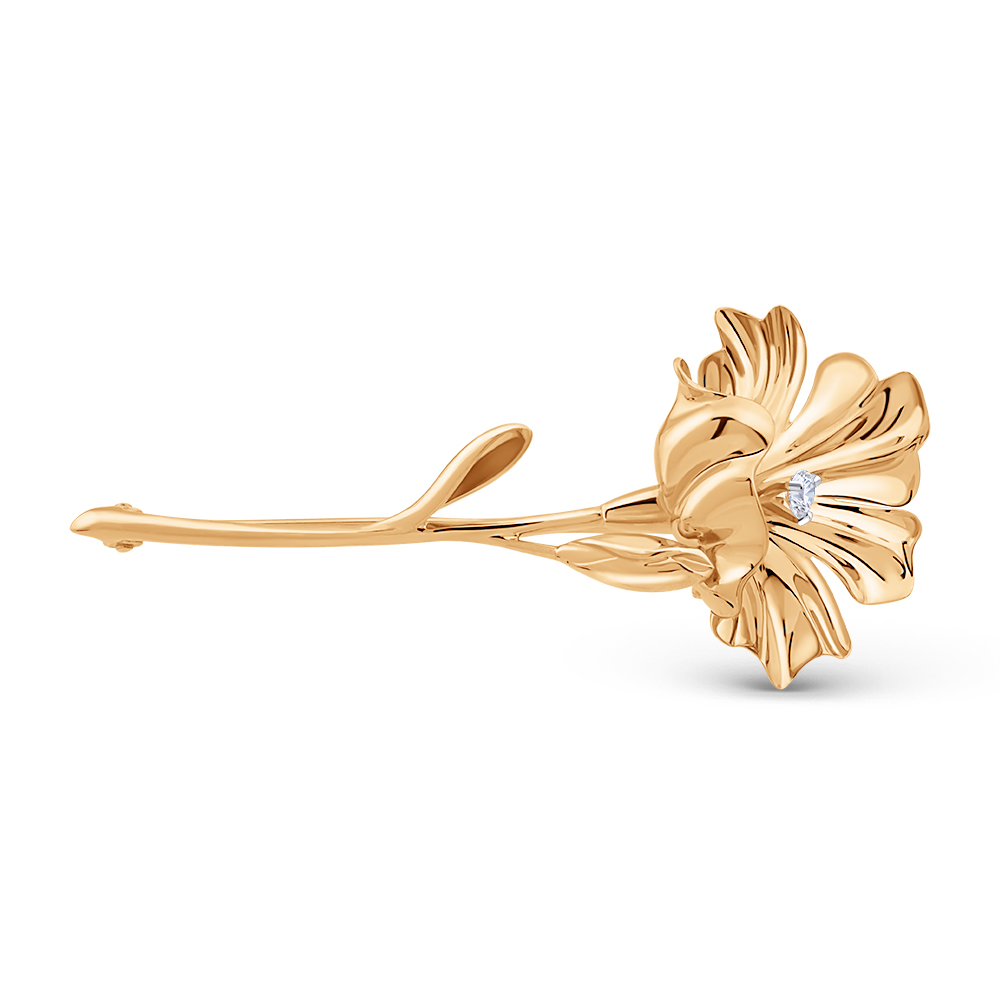 Брошь ЮФ Династия - Золото 375, Фианит (арт. 803728-5102)