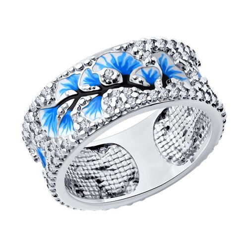 Кольцо SOKOLOV - Серебро 925, Фианит, Эмаль (арт. 94013877)