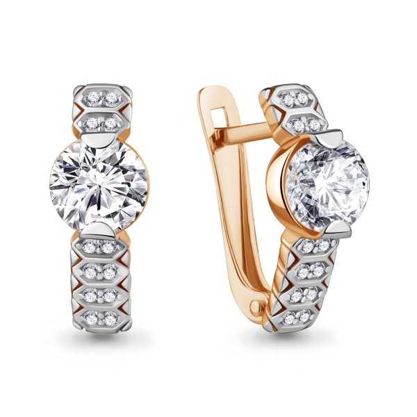 Серьги Аквамарин - Серебро 925, Фианит (арт. 400307А.6)