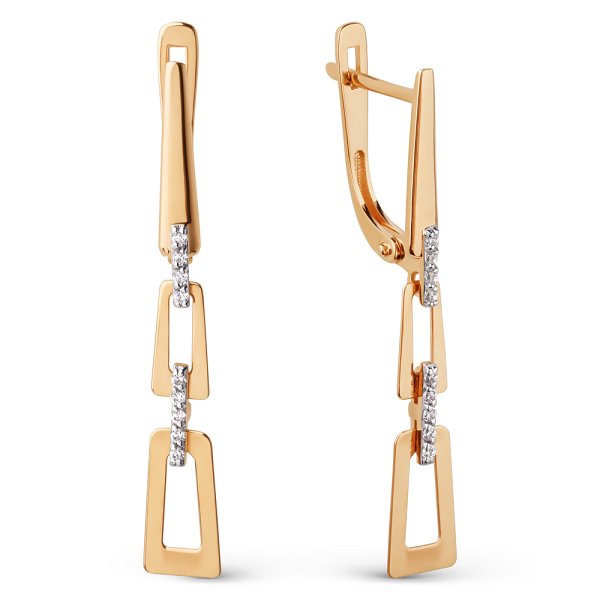 Серьги ЮФ Династия - Золото 375, Фианит (арт. 501382-5102)